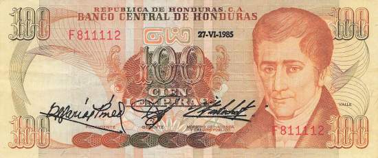 p.69b 100 Lempiras 1985